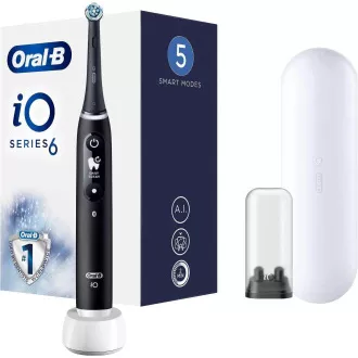 Szczoteczka elektryczna Oral-B iO6, magnetyczna, 5 trybów, wyświetlacz, sztuczna inteligencja, timer, czarna