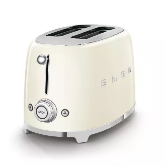 Smeg TSF01CREU toster/opiekacz, 2 tostery, 6 poziomów opiekania, szuflada na okruchy, styl. Lata 50-te, kremowy
