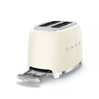 Smeg TSF01CREU toster/opiekacz, 2 tostery, 6 poziomów opiekania, szuflada na okruchy, styl. Lata 50-te, kremowy