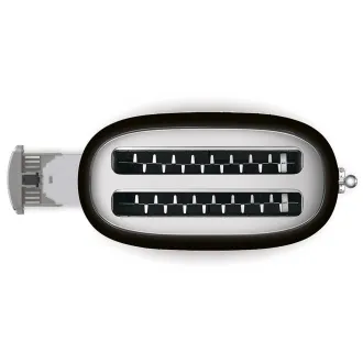 Smeg TSF02BLEU, toster / opiekacz, 4 poziomy opiekania, 6 poziomów opiekania, szuflada na okruchy, styl. Lata 50-te, czarny Smeg TSF02BLEU, toster / opiekacz, 4 poziomy opiekania, 6 poziomów opiekania, szuflada na okruchy, styl. Lata 50-te, czarny