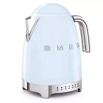 Czajnik elektryczny Smeg KLF04PBEU, 1, 7 l (7 filiżanek), 2400 W, styl lat 50-tych, regulacja temperatury, 7 programów, pastelowy niebieski