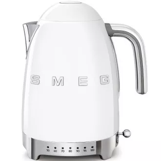 Czajnik elektryczny Smeg KLF04WHEU, 1, 7 l (7 filiżanek), 2400 W, 50s style, regulacja temperatury, 7 programów, biały