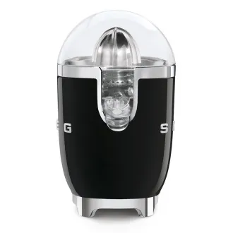 Wyciskarka do cytrusów Smeg CJF11BLEU, 70 W, ręczny docisk, uniwersalny stożek ze stali nierdzewnej, czarna