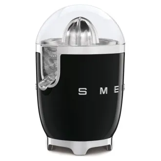Wyciskarka do cytrusów Smeg CJF11BLEU, 70 W, ręczny docisk, uniwersalny stożek ze stali nierdzewnej, czarna