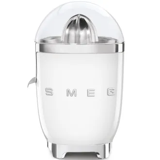 Wyciskarka do cytrusów Smeg CJF11WHEU, 70 W, ręczny docisk, uniwersalny stożek ze stali nierdzewnej, biały