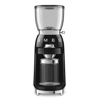 Młynek do kawy Smeg CGF11BLEU, 150 W, regulacja grubości mielenia, młynek ze stali nierdzewnej, pojemnik tritan, czarny