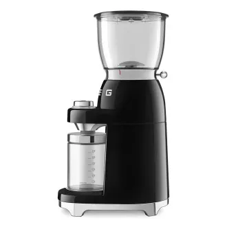 Młynek do kawy Smeg CGF11BLEU, 150 W, regulacja grubości mielenia, młynek ze stali nierdzewnej, pojemnik tritan, czarny