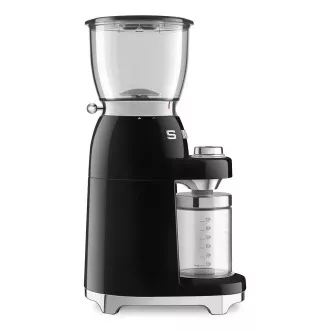 Młynek do kawy Smeg CGF11BLEU, 150 W, regulacja grubości mielenia, młynek ze stali nierdzewnej, pojemnik tritan, czarny