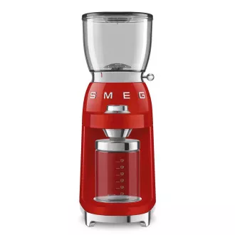 Młynek do kawy Smeg CGF11RDEU, 150 W, regulacja grubości mielenia, młynek ze stali nierdzewnej, pojemnik tritan, czerwony