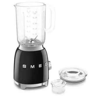Blender Smeg BLF03BLEU, 800 W, 4 programy, funkcja pulsacyjna, 18000 obr/min, ostrze ze stali nierdzewnej, Ice crush, 50's Style, czarny