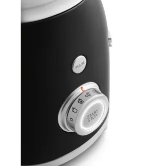 Blender Smeg BLF03BLEU, 800 W, 4 programy, funkcja pulsacyjna, 18000 obr/min, ostrze ze stali nierdzewnej, Ice crush, 50's Style, czarny