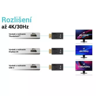 Pasywna przejściówka i-tec DisplayPort na HDMI (maks. 4K/30Hz)