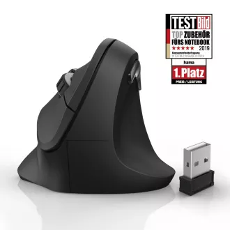Hama pionowa ergonomiczna mysz bezprzewodowa EMW-500, 6 przycisków, czarna Hama pionowa ergonomiczna mysz bezprzewodowa EMW-500, 6 przycisków, czarna