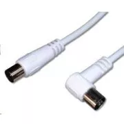 Kabel antenowy TV PREMIUMCORD 10 m, złącze 90° (koncentryczne, M/F, 75 Ohm)