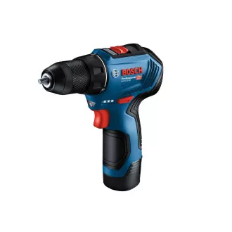 BOSCH GSR 12V-30, akumulatorowa wkrętarko-wiertarka, 0 - 420 / 0 - 1.600 obr/min, 8 mm, zestaw bitów i wierteł, torba