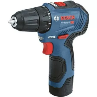 BOSCH GSR 12V-30, akumulatorowa wkrętarko-wiertarka, 0 - 420 / 0 - 1.600 obr/min, 8 mm, zestaw bitów i wierteł, torba