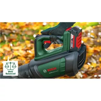 BOSCH AdvancedLeafBlower 36V-750, akumulatorowa dmuchawa do liści, 36 V, prędkość 100-200 km/h, akumulator 2,0 Ah