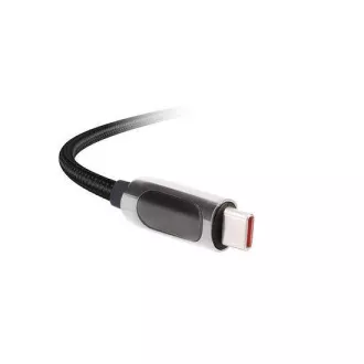 Kabel Solight USB-C z wyświetlaczem, złącze USB-C - złącze USB-C, 100W, 1m