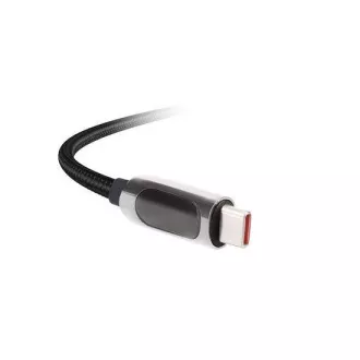 Kabel Solight USB-C z wyświetlaczem, złącze USB-C - złącze USB-C, 100W, 2m