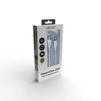 Kabel Solight USB-C/Lightning, złącze USB-C - złącze Lightning, silikon, 1 m Kabel Solight USB-C/Lightning, złącze USB-C - złącze Lightning, silikon, 1 m
