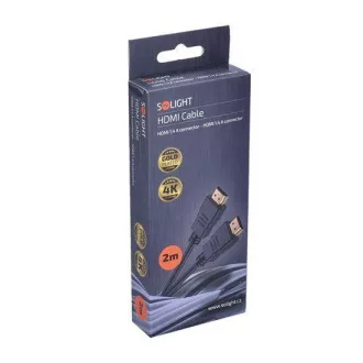 Kabel Solight HDMI z Ethernetem, złącze HDMI 1.4 A - złącze HDMI 1.4 A, blister, 2 m Kabel Solight HDMI z Ethernetem, złącze HDMI 1.4 A - złącze HDMI 1.4 A, blister, 2 m