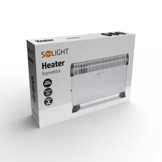 Konwektor gorącego powietrza Solight 2000W, wentylator, regulowany termostat