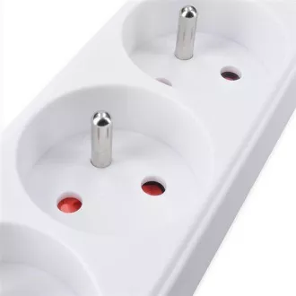 Przedłużacz Solight 3m, 3 gniazda, 16A/3680W, PVC, biały