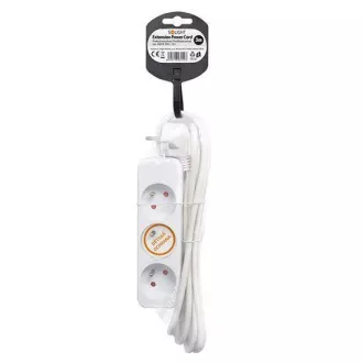 Przedłużacz Solight 3m, 3 gniazda, 16A/3680W, PVC, biały