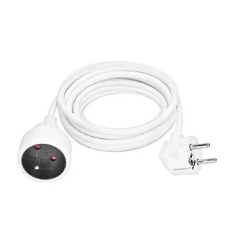 Przedłużacz Solight 5m, 1 gniazdo, 16A/3680W, PVC, biały