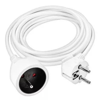 Przedłużacz Solight 5m, 1 gniazdo, 16A/3680W, PVC, biały