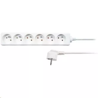 Przedłużacz Solight, 6 gniazd, biały, 1, 5m