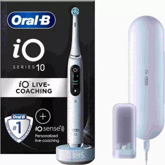 Szczoteczka elektryczna Oral-B iO10, 7 trybów, timer, czujnik nacisku, mapowanie 3D i inteligentne funkcje, biała Szczoteczka elektryczna Oral-B iO10, 7 trybów, timer, czujnik nacisku, mapowanie 3D i inteligentne funkcje, biała