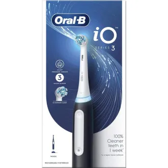 Szczoteczka elektryczna Oral-B iO Series 3 Matt Black, magnetyczna, 3 tryby, czujnik nacisku - Rozpakowany Szczoteczka elektryczna Oral-B iO Series 3 Matt Black, magnetyczna, 3 tryby, czujnik nacisku - Rozpakowany