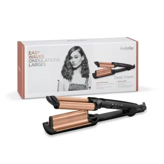 Potrójna lokówka BABYLISS W2447E, ceramiczna powierzchnia, 3 ustawienia temperatury, automatyczne wyłączanie, etui odporne na wysoką temperaturę