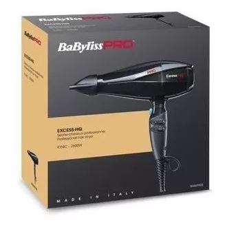 Suszarka do włosów Babyliss PRO BAB6990IE Excess HQ, 2600 W, 2 prędkości, 3 temperatury, z koncentratorem, czarna