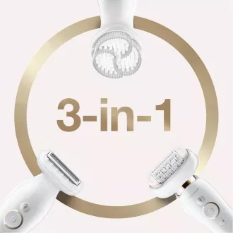 Depilator Braun Silk-épil 9 Flex SES 9030 3D, wodoodporny, technologia SensoSmart, ergonomiczny uchwyt, biały/złoty Depilator Braun Silk-épil 9 Flex SES 9030 3D, wodoodporny, technologia SensoSmart, ergonomiczny uchwyt, biały/złoty