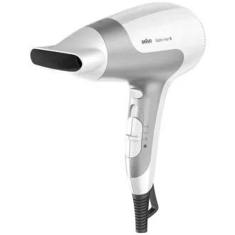 Suszarka do włosów Braun Satin Hair 5 HD580, 2500 W, 2 prędkości, 3 temperatury, uchwyt do zawieszania, biała