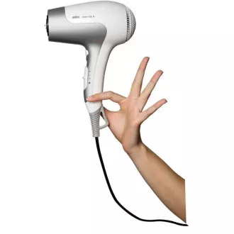 Suszarka do włosów Braun Satin Hair 5 HD580, 2500 W, 2 prędkości, 3 temperatury, uchwyt do zawieszania, biała