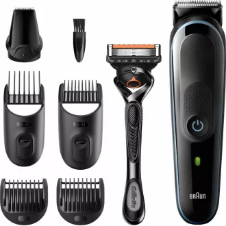 Trymer do brody i włosów Braun Multigroomer 5 MGK5355 7 w 1, 13-krotna regulacja długości Gillette Trymer do brody i włosów Braun Multigroomer 5 MGK5355 7 w 1, 13-krotna regulacja długości Gillette
