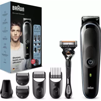 Trymer do brody i włosów Braun Multigroomer 5 MGK5355 7 w 1, 13-krotna regulacja długości Gillette Trymer do brody i włosów Braun Multigroomer 5 MGK5355 7 w 1, 13-krotna regulacja długości Gillette