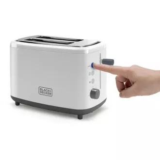 Toster Black Decker BXTO820E, 820 W, 2 tostery, kontrola opiekania, biały Toster Black Decker BXTO820E, 820 W, 2 tostery, kontrola opiekania, biały