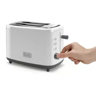 Toster Black Decker BXTO820E, 820 W, 2 tostery, kontrola opiekania, biały Toster Black Decker BXTO820E, 820 W, 2 tostery, kontrola opiekania, biały