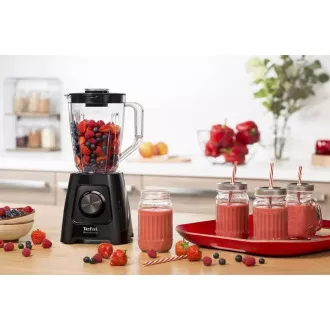 Blender stołowy Tefal BL420838 Blendforce 2, 600 W, 2 prędkości, funkcja pulsacyjna, kruszenie lodu, Smart Lock, czarny
