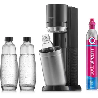 SodaStream Duo Titan Promo-Pack Ekspres do napojów gazowanych, 2 szklane butelki, 1 plastikowa butelka, butla CO2, czarny SodaStream Duo Titan Promo-Pack Ekspres do napojów gazowanych, 2 szklane butelki, 1 plastikowa butelka, butla CO2, czarny