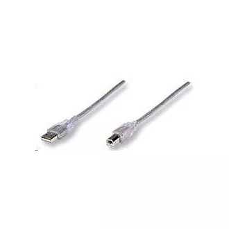 Kabel MANHATTAN USB 2.0 A-B 3 m (srebrny)