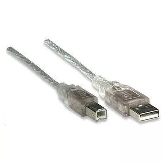 Kabel MANHATTAN USB 2.0 A-B 3 m (srebrny)