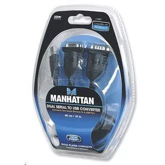 Konwerter MANHATTAN z USB na 2x port szeregowy (USB AM/DB9M(2), RS232) Konwerter MANHATTAN z USB na 2x port szeregowy (USB AM/DB9M(2), RS232)