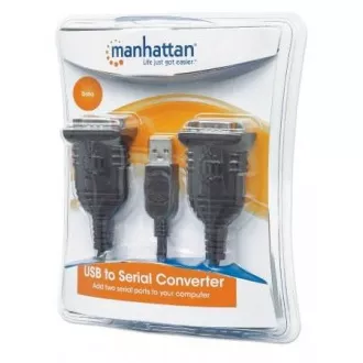 Konwerter MANHATTAN z USB na 2x port szeregowy (USB AM/DB9M(2), RS232) Konwerter MANHATTAN z USB na 2x port szeregowy (USB AM/DB9M(2), RS232)