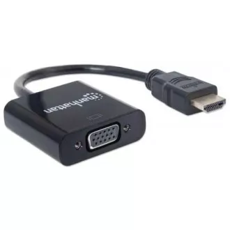 Konwerter MANHATTAN HDMI na VGA (męski HDMI na żeński VGA, czarny, woreczek foliowy)