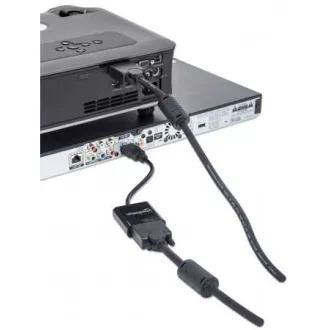 Konwerter MANHATTAN HDMI na VGA (męski HDMI na żeński VGA, czarny, woreczek foliowy)